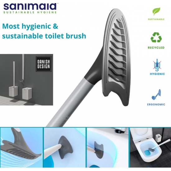 Perie Wc cu Suport STOKHOLM Alb Sanimaid 