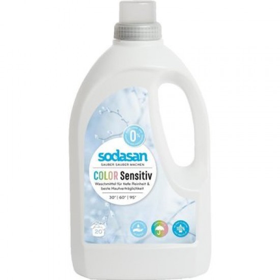 Detergent ecologic lichid pentru rufe albe si colorate sensitiv 1.5L SODASAN Detergent ecologic lichid pentru rufe albe si colorate sensitiv 1.5L SODASAN