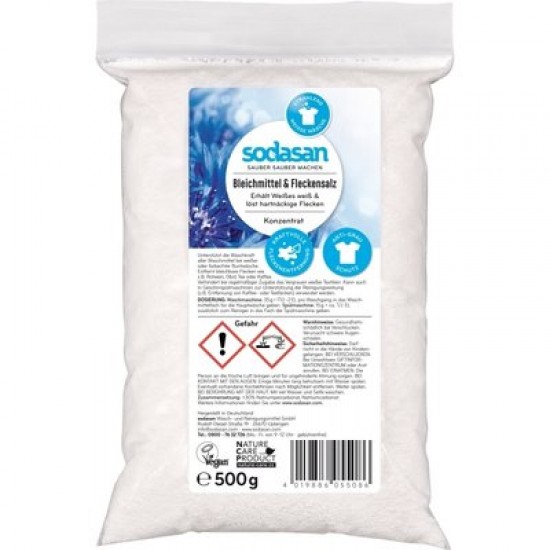 Inalbitor bio si pt. pete pe baza de oxigen punga 500g Sodasan Inalbitor bio si pt. pete pe baza de oxigen punga 500g Sodasan