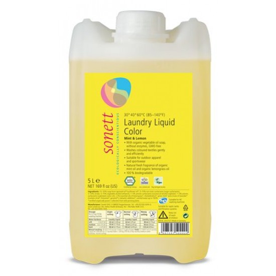 DETERGENT ECOLOGIC LICHID PT. RUFE COLORATE - MENTA SI LAMAIE 5L Sonett DETERGENT ECOLOGIC LICHID PT. RUFE COLORATE - MENTA SI LAMAIE 5L Sonett