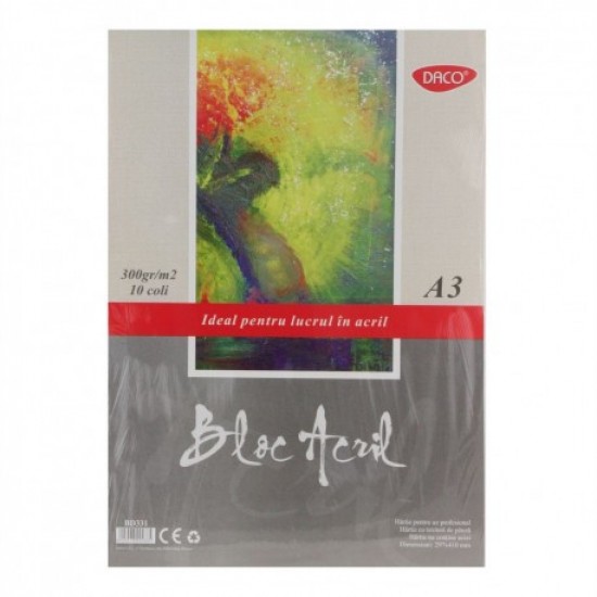 Bloc a3 acril 300 gr 10 file daco bd331 Bloc a3 acril 300 gr 10 file daco bd331