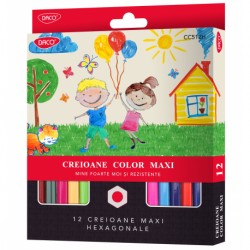 Creion color 12 culori maxi daco hexagonal cc512h