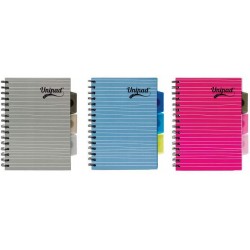 Set 3 caiete cu spirala si separatoare UniPads, A5, dictando, 200 pag, roz albastru, gri