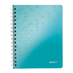 Caiet de birou Leitz WOW, PP, A5, cu spira, dictando, turcoaz metalizat Caiet de birou Leitz WOW, PP, A5, cu spira, dictando, turcoaz metalizat
