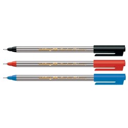 Liner Edding Office 89, varf fetru, 0.3 mm, 3 culori/set (negru, rosu, albastru)