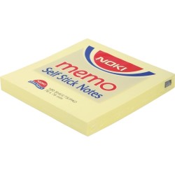 Notite adezive, Noki, 75 x 75 mm, galben, 100 file/set Notite adezive, Noki, 75 x 75 mm, galben, 100 file/set