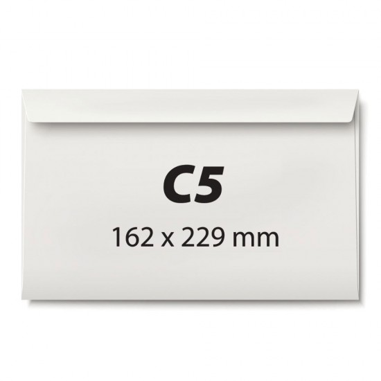 Plic C5, 162 x 229 mm, alb, autoadeziv, 70 g/mp, 500 bucati/cutie