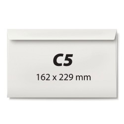 Plic C5, 162 x 229 mm, alb cu banda silicon, 80 g/mp, 25 bucati/set