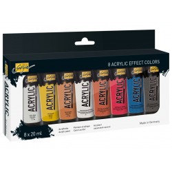 Vopsea acrilică Solo Goya Effect Colors, set 8 buc x 100 ml