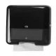 Dispenser negru de prosoape din hartie mini Tork, V si ZZ Fold, capacitate de 300 servetele Dispenser negru de prosoape din hartie mini Tork, V si ZZ Fold, capacitate de 300 servetele