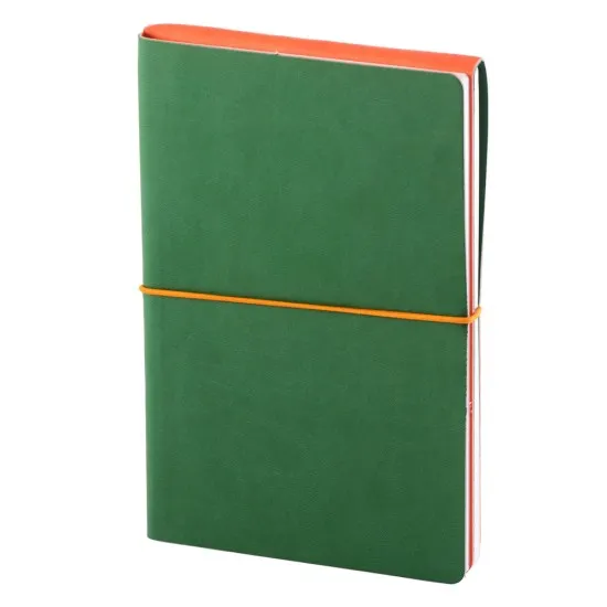 Notes Switch, piele, A5, liniat + matematica, verde/portocaliu Notes Switch, piele, A5, liniat + matematica, verde/portocaliu