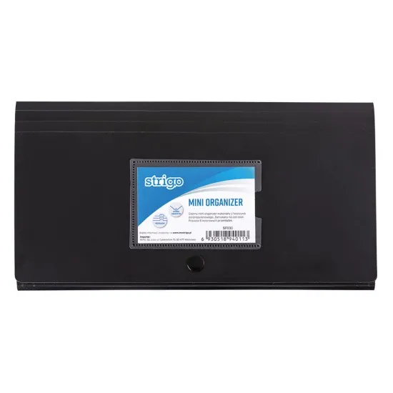 Dosar plic cu capsa DL 6 compartimente colorate, negru Dosar plic cu capsa DL 6 compartimente colorate, negru