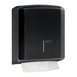 Dispenser pentru prosoape pliate din hartie, Mediclinics, otel negru-mat